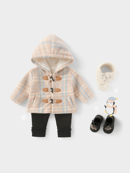 Sooja voodriga sügis-talvine mantel tüdrukutele