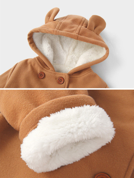 Kapuutsiga ja pehme voodriga lastemantel tüdrukutele