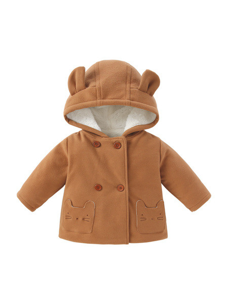 Kapuutsiga ja pehme voodriga lastemantel tüdrukutele