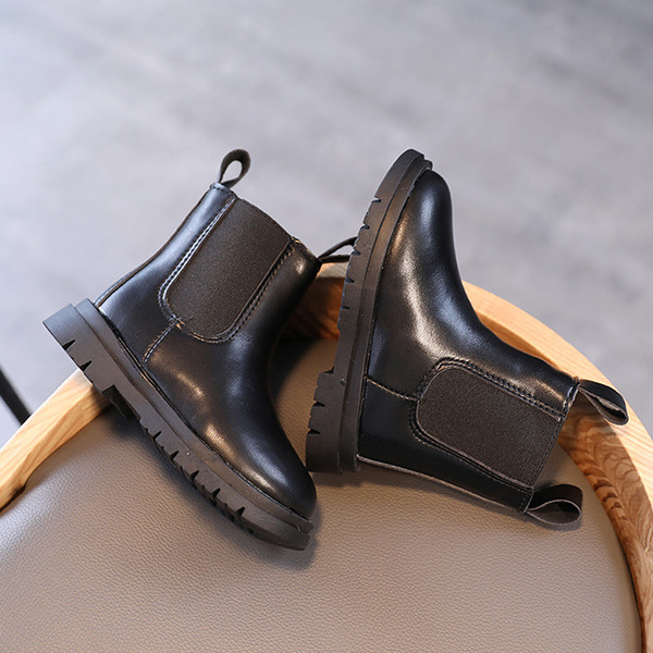 Детски кожени боти с цип-за момичета