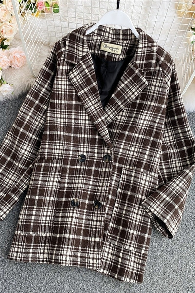 Ежедневно дамско дълго палто с копчета и дълъг ръкав