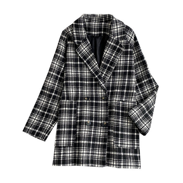 Ежедневно дамско дълго палто с копчета и дълъг ръкав