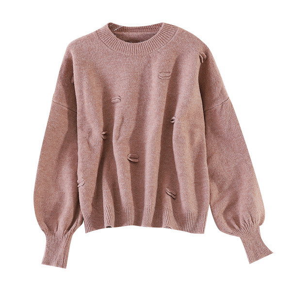 Moodne naiste kampsun laiade varrukate ja ovaalse kaelusega