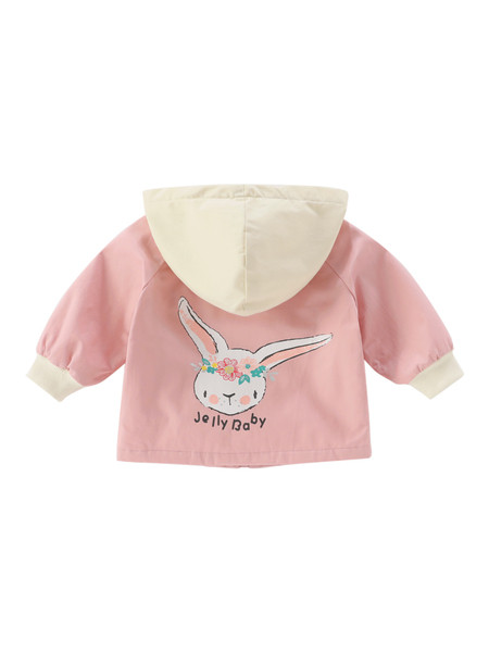 Kapuutsiga ja aplikatsiooniga laste jope tüdrukutele