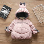 Moodne paelte ja kapuutsiga laste jope tüdrukutele