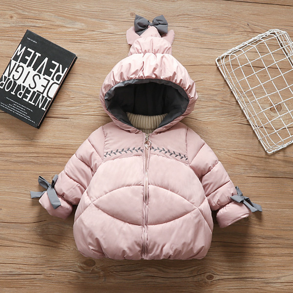 Moodne paelte ja kapuutsiga laste jope tüdrukutele