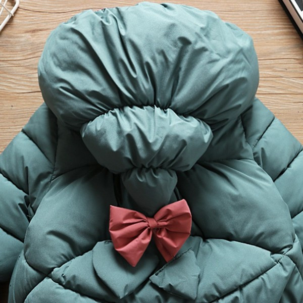 Moodne paelte ja kapuutsiga laste jope tüdrukutele