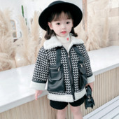 Moodne taskutega lastemantel tüdrukutele