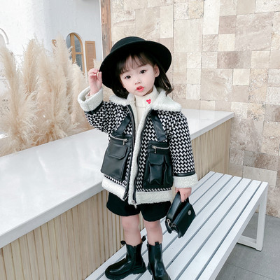 Moodne taskutega lastemantel tüdrukutele