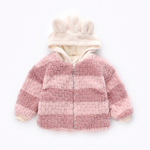 Kapuutsi ja lukuga igapäevane laste jope tüdrukutele