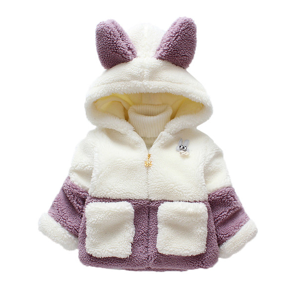 Jakna za djevojčice s kapuljačom i 3D elementima