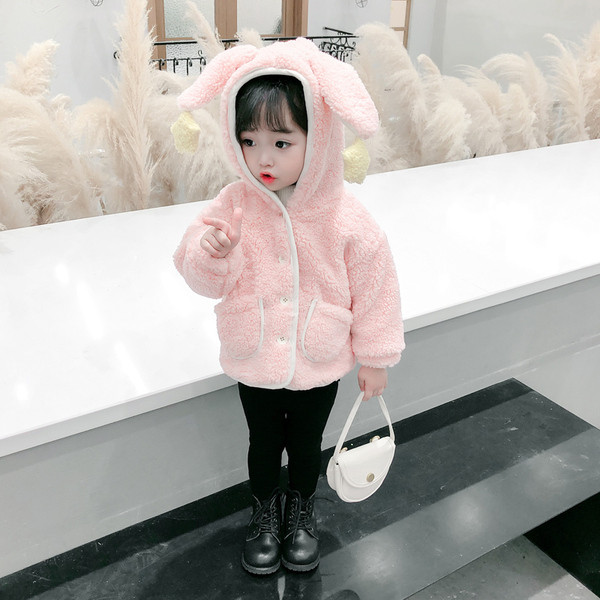 Kapuutsiga ja 3D elementidega roosa sulejope tüdrukutele