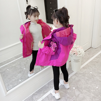 Kapuutsi ja lukuga laste sügisjope tüdrukutele