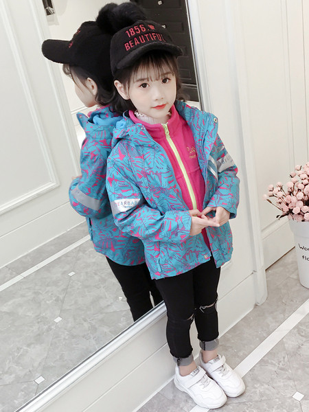 Kapuutsi ja lukuga laste sügisjope tüdrukutele