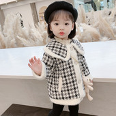 Uut mudelit ümara dekoltee ja nööpidega lastemantel tüdrukutele