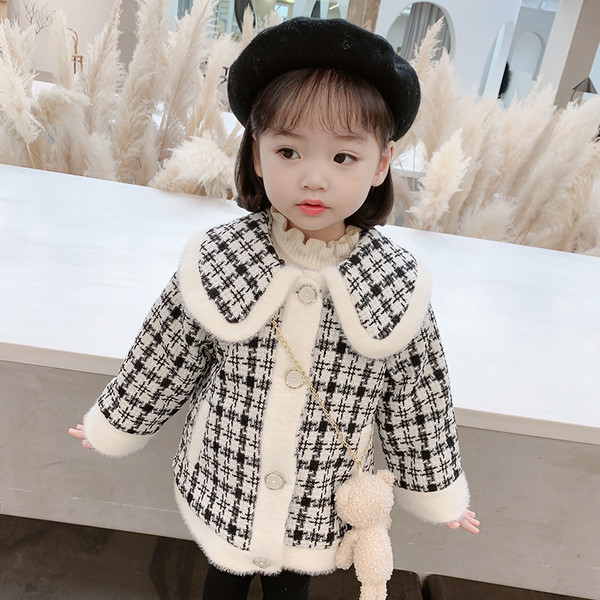 Uut mudelit ümara dekoltee ja nööpidega lastemantel tüdrukutele