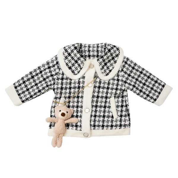 Uut mudelit ümara dekoltee ja nööpidega lastemantel tüdrukutele