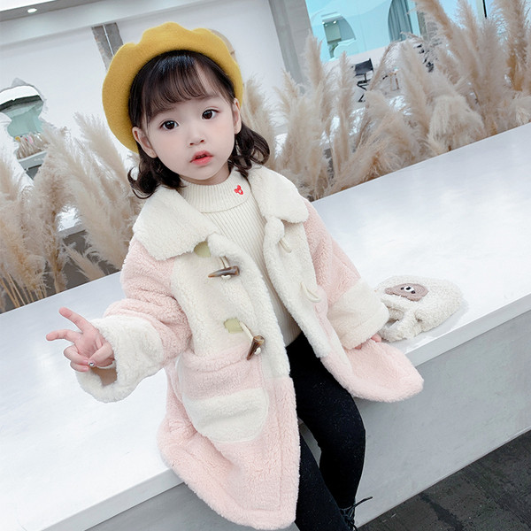 Novi model dječjeg dugog kaputa sa džepovima za djevojčice