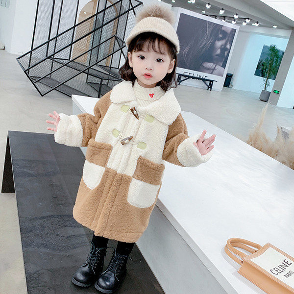 Novi model dječjeg dugog kaputa sa džepovima za djevojčice