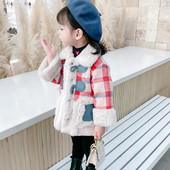 Uue mudeli talve ruuduline mantel tüdrukutele