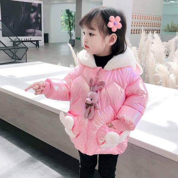 Νέο μοντέλο παιδικό μπουφάν για κορίτσια με κουκούλα και 3D στοιχείο