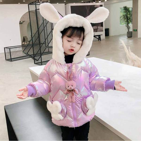 Νέο μοντέλο παιδικό μπουφάν για κορίτσια με κουκούλα και 3D στοιχείο