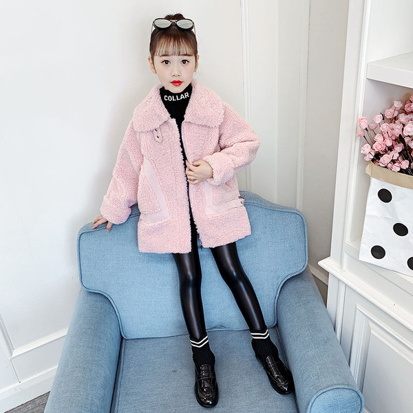 Pehmeline laste sügis-talvine mantel tüdrukutele