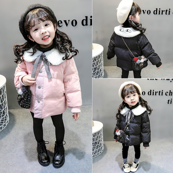 Παιδικά μπουφάν με γούνινο γιακά και κουμπιά