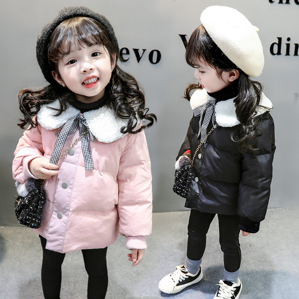 Παιδικά μπουφάν με γούνινο γιακά και κουμπιά