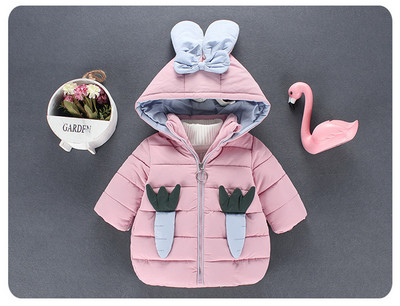 Kapuutsi ja paelaga talvine laste jope tüdrukutele