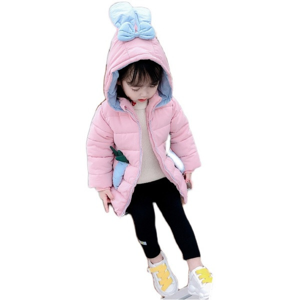 Kapuutsi ja paelaga talvine laste jope tüdrukutele