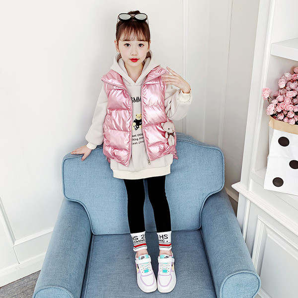 Dječji zimski prsluk s kapuljačom - za djevojčice