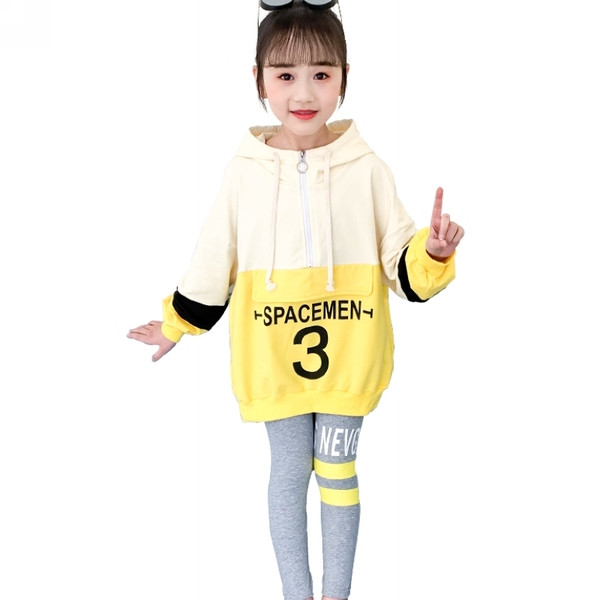 Igapäevane lastekomplekt tüdrukutele sääristest ja dressipluusidest