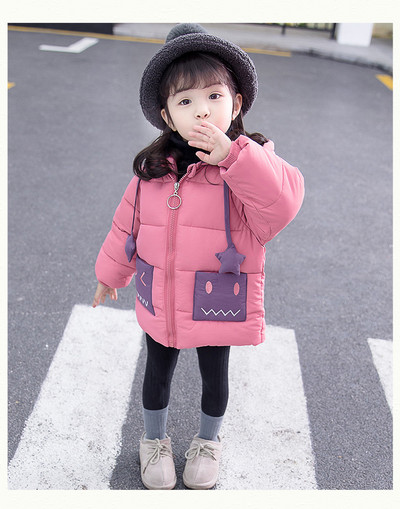 Kapuutsi ja taskutega laste vabaaja jope tüdrukutele