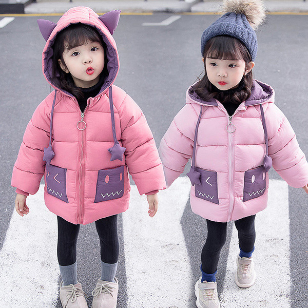 Kapuutsi ja taskutega laste vabaaja jope tüdrukutele