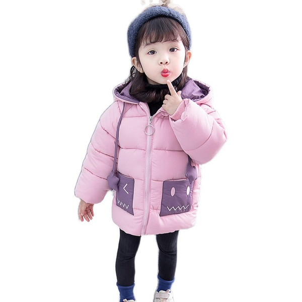 Kapuutsi ja taskutega laste vabaaja jope tüdrukutele