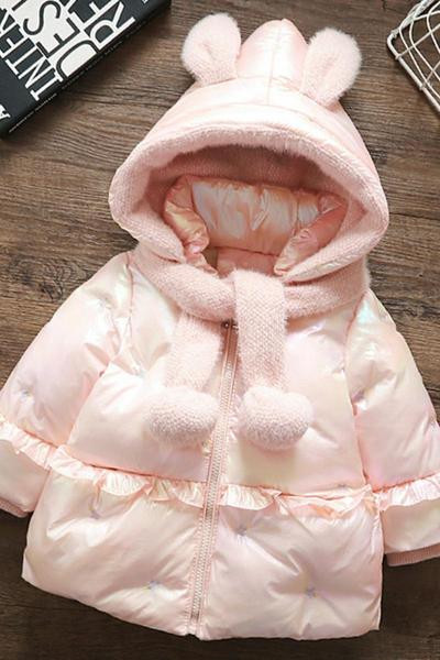 Uus mudel kapuutsi, salli ja 3D elemendiga lastejope tüdrukutele