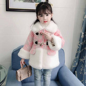 Uue mudeli nööpide ja ümara kaelusega lastemantel