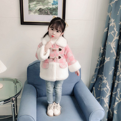 Uue mudeli nööpide ja ümara kaelusega lastemantel