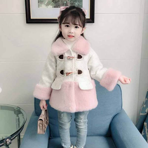 Uue mudeli nööpide ja ümara kaelusega lastemantel