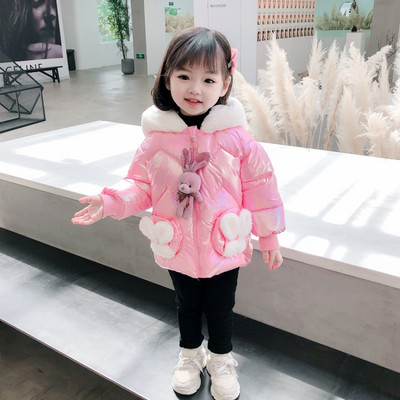 Moodne 3D elemendi ja taskutega laste jope tüdrukutele