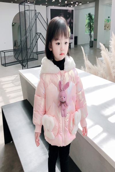 Moodne 3D elemendi ja taskutega laste jope tüdrukutele