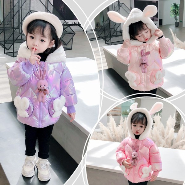 Moodne 3D elemendi ja taskutega laste jope tüdrukutele