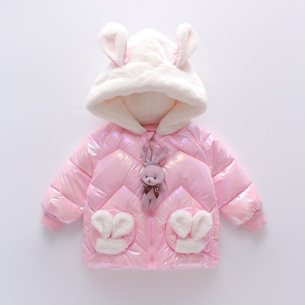 Moodne 3D elemendi ja taskutega laste jope tüdrukutele