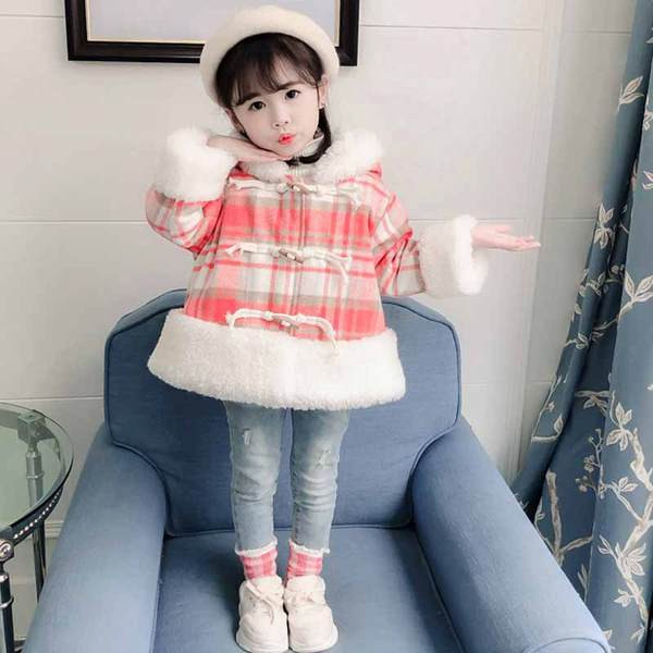 Καθημερινό παιδικό καρό παλτό για κορίτσια