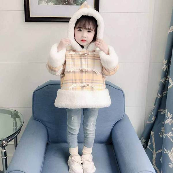 Καθημερινό παιδικό καρό παλτό για κορίτσια