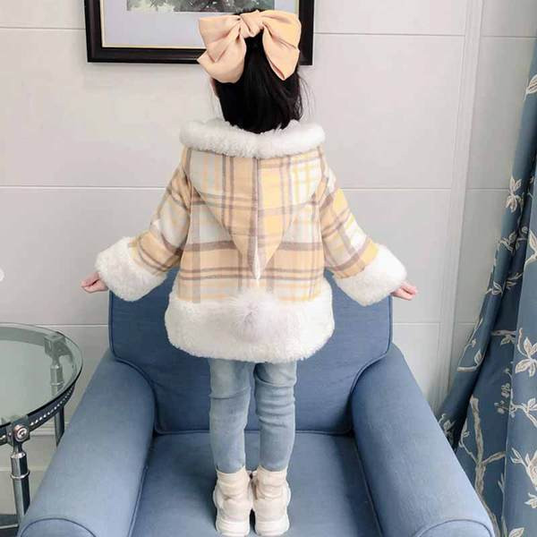 Καθημερινό παιδικό καρό παλτό για κορίτσια