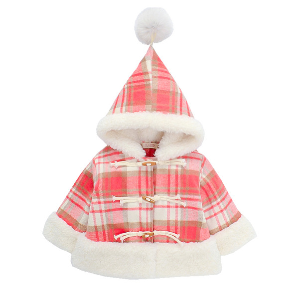 Καθημερινό παιδικό καρό παλτό για κορίτσια