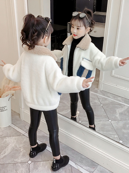 Punasta dječja zimska jakna s džepovima - za djevojčice