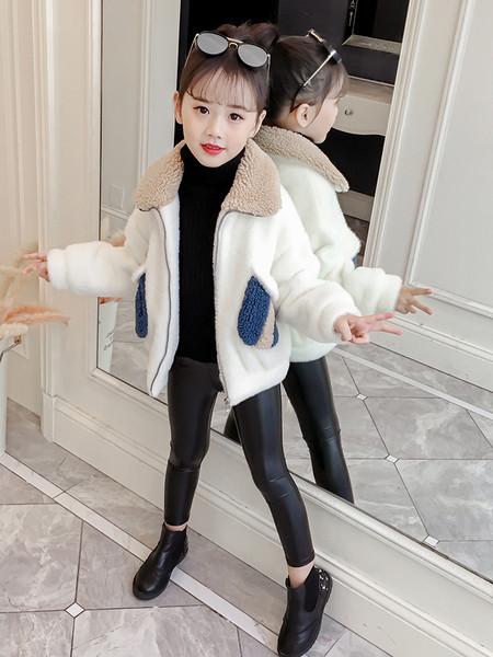 Punasta dječja zimska jakna s džepovima - za djevojčice